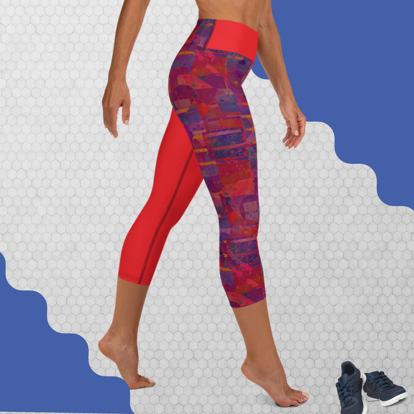 Yoga Capri Leggings - Scarlet