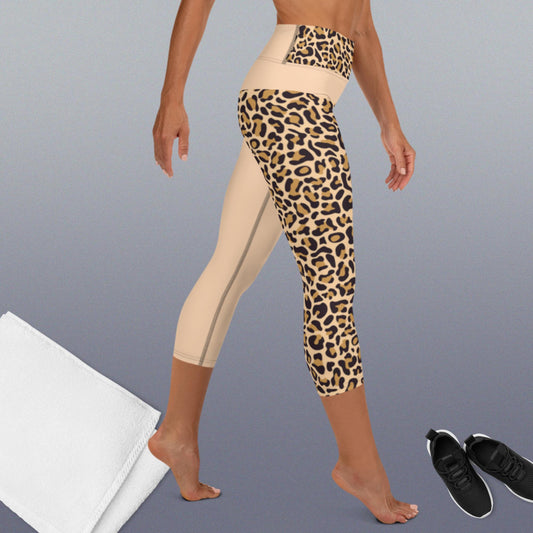Yoga Capri Leggings -Panthera Creme