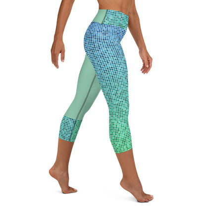 Yoga Capri Leggings - Mint Blues