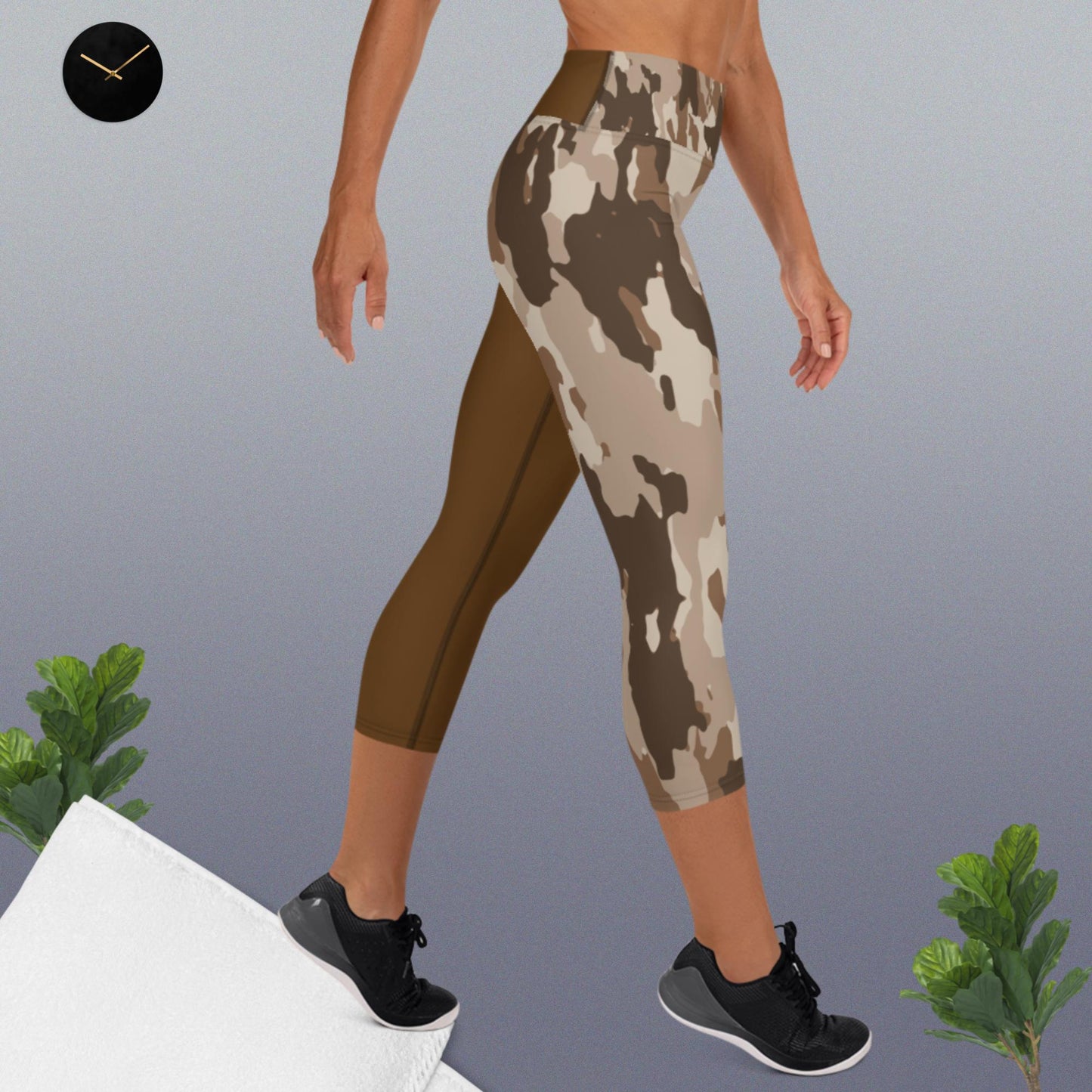Yoga Capri Leggings - Bronze Camo