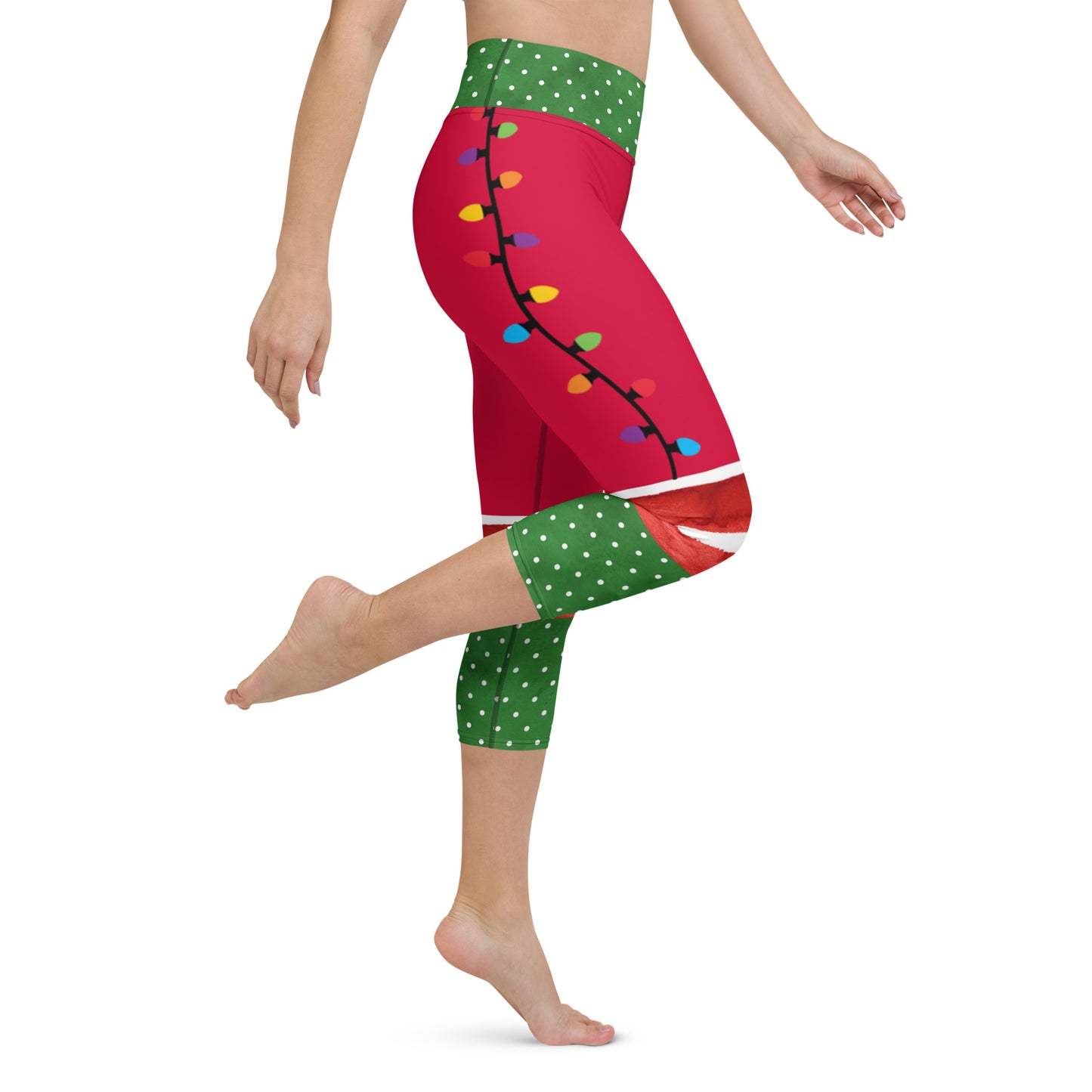 Yoga Capri Leggings - Christmas Lights
