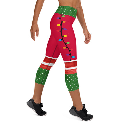 Yoga Capri Leggings - Christmas Lights