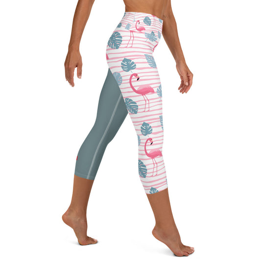 Yoga Capri Leggings - Flamingo