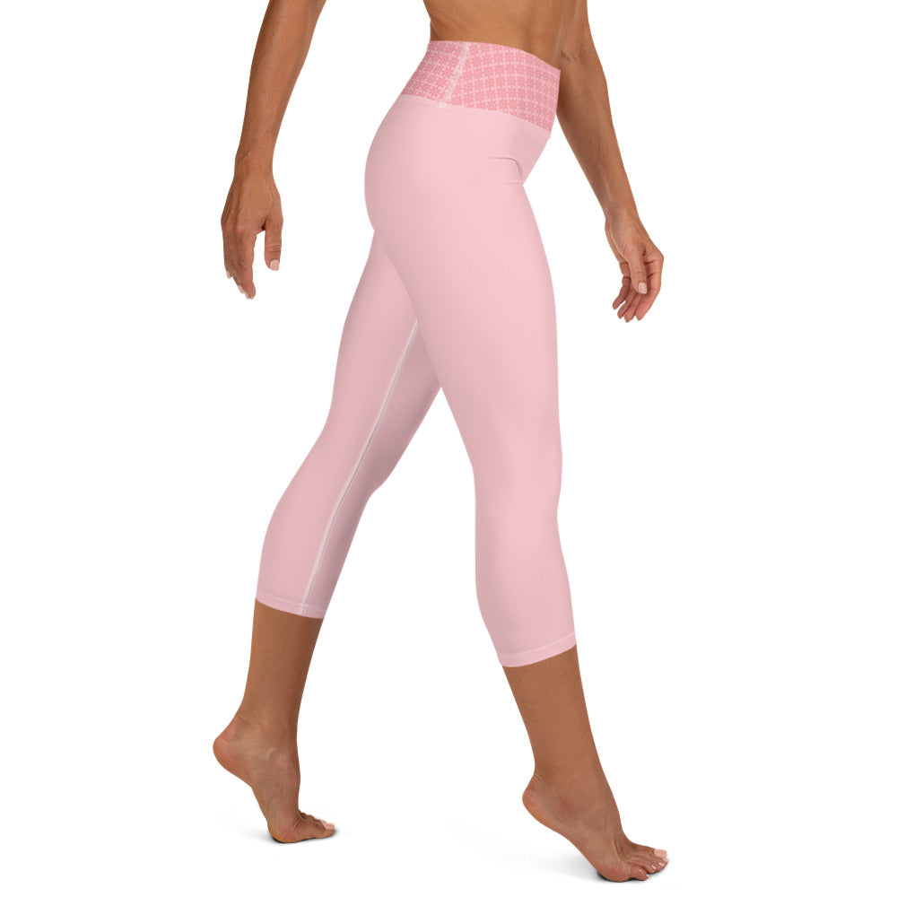 Yoga Capri Leggings - Pink Flamingo