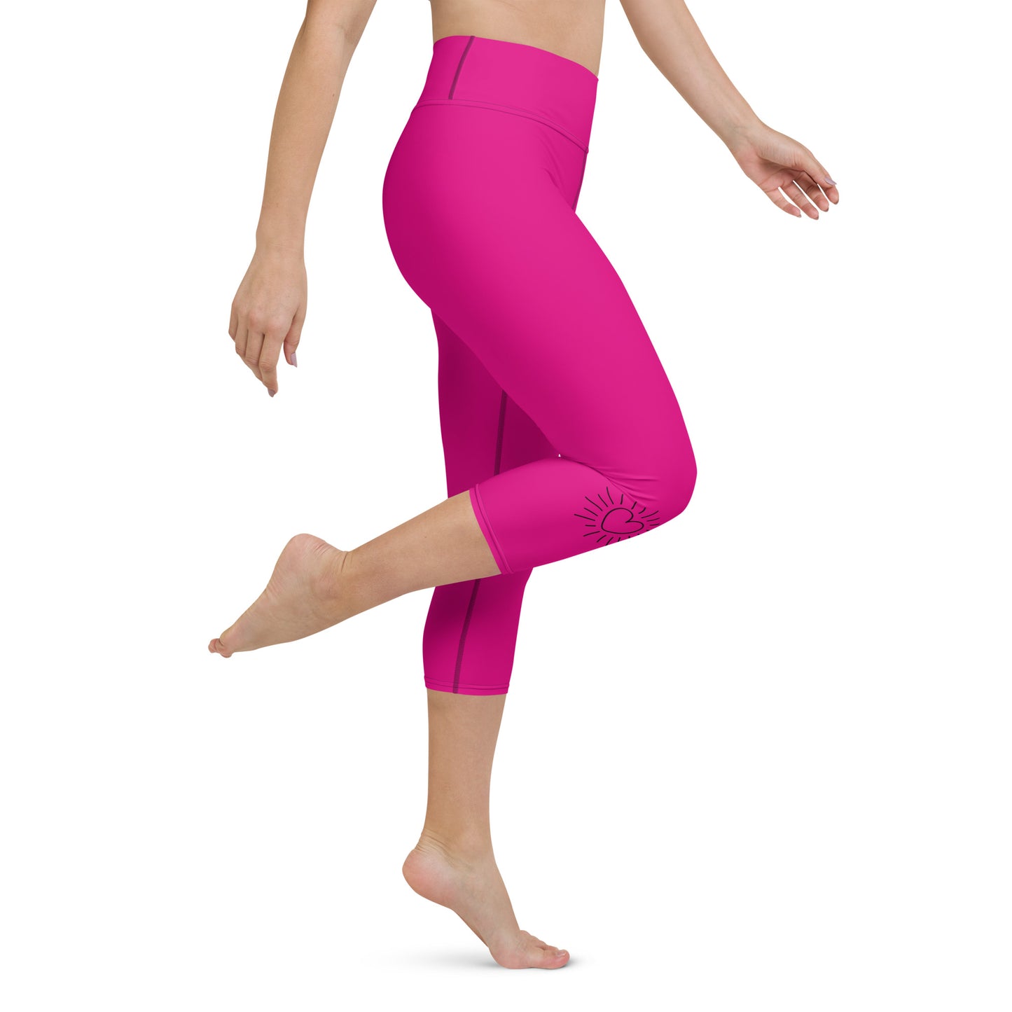 Yoga Capri Leggings - Love Violet