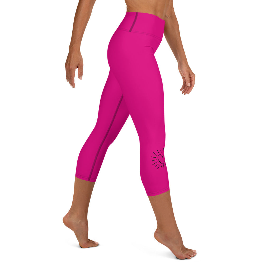 Yoga Capri Leggings - Love Violet
