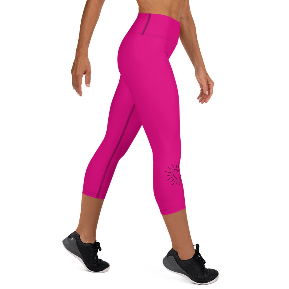 Yoga Capri Leggings - Love Violet