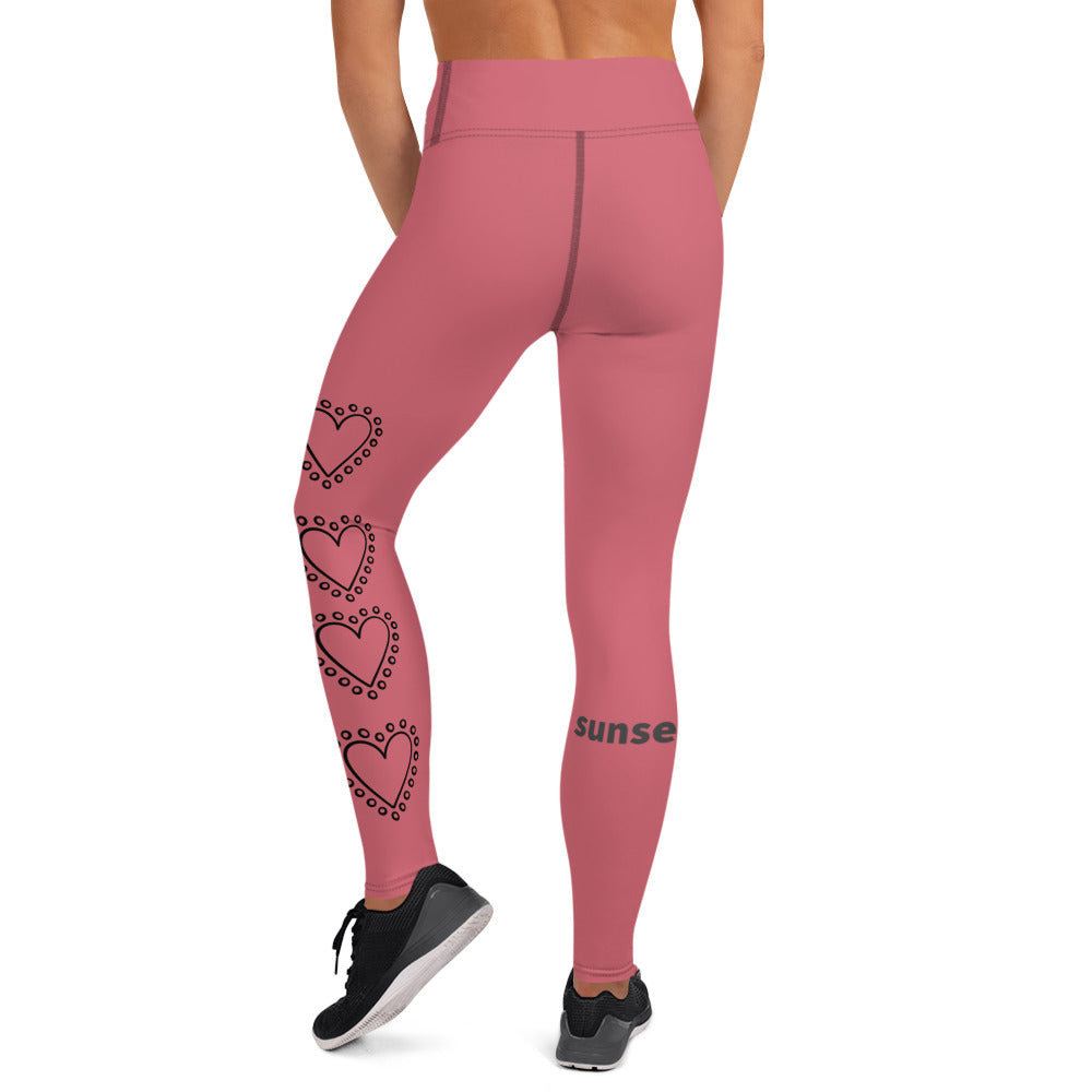 Yoga Leggings - Four Hearts
