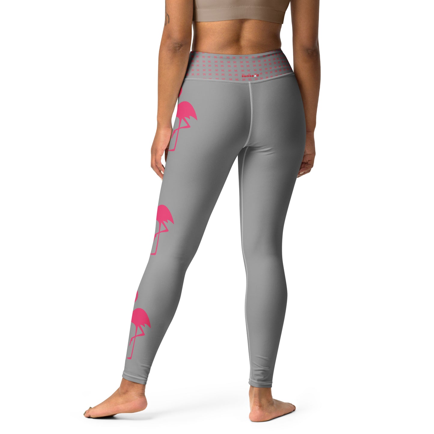 Yoga Leggings - Grey Flamingo