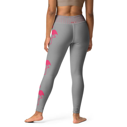 Yoga Leggings - Grey Flamingo