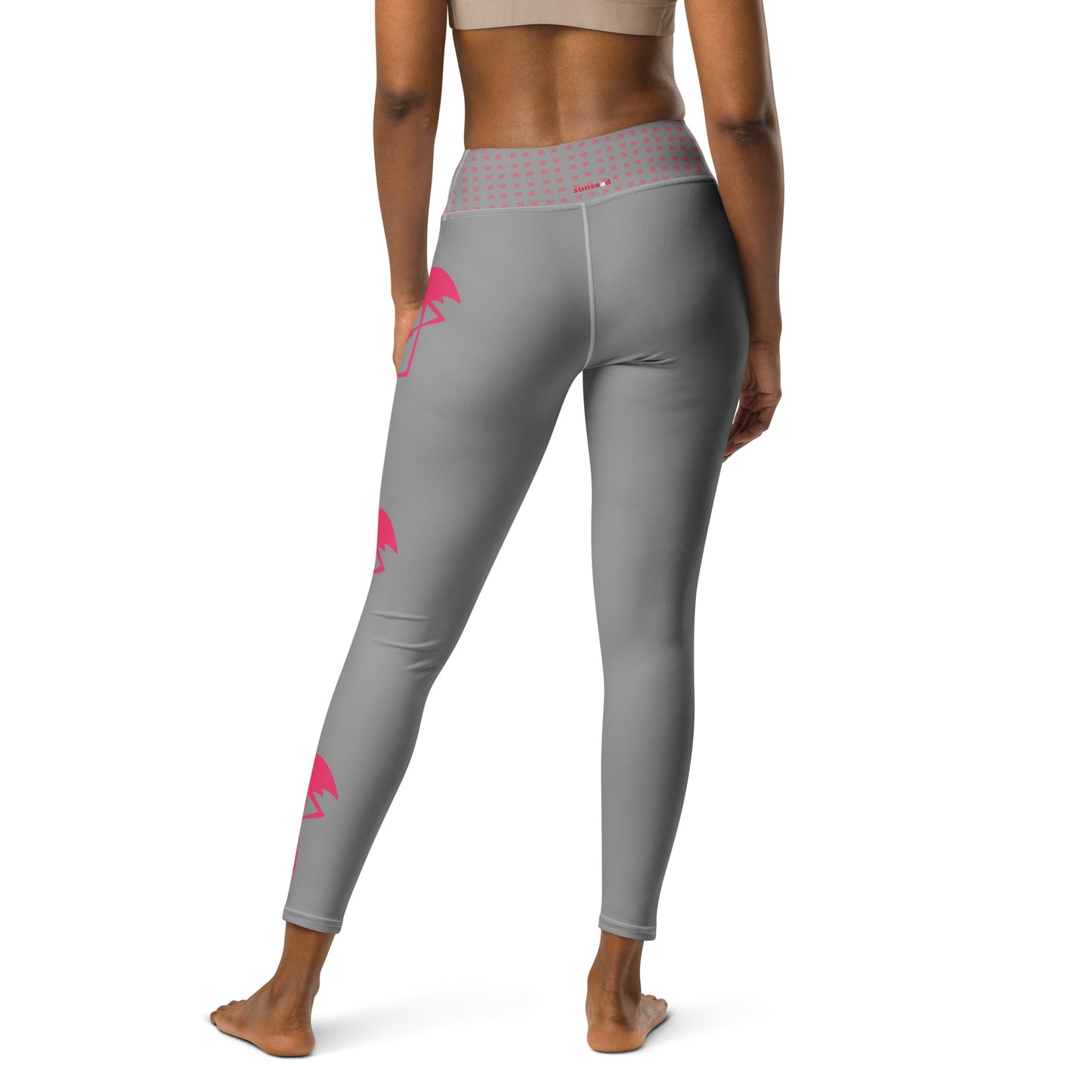 Yoga Leggings - Grey Flamingo