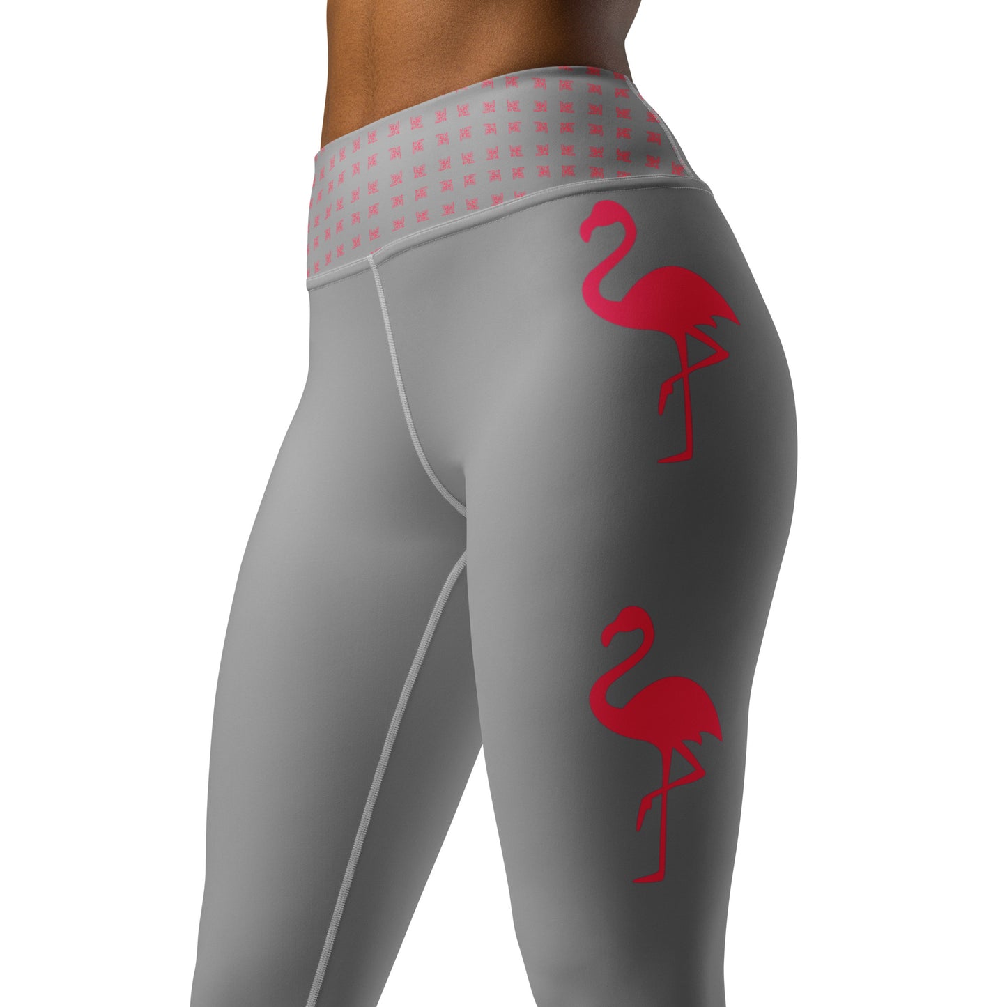Yoga Leggings - Grey Flamingo