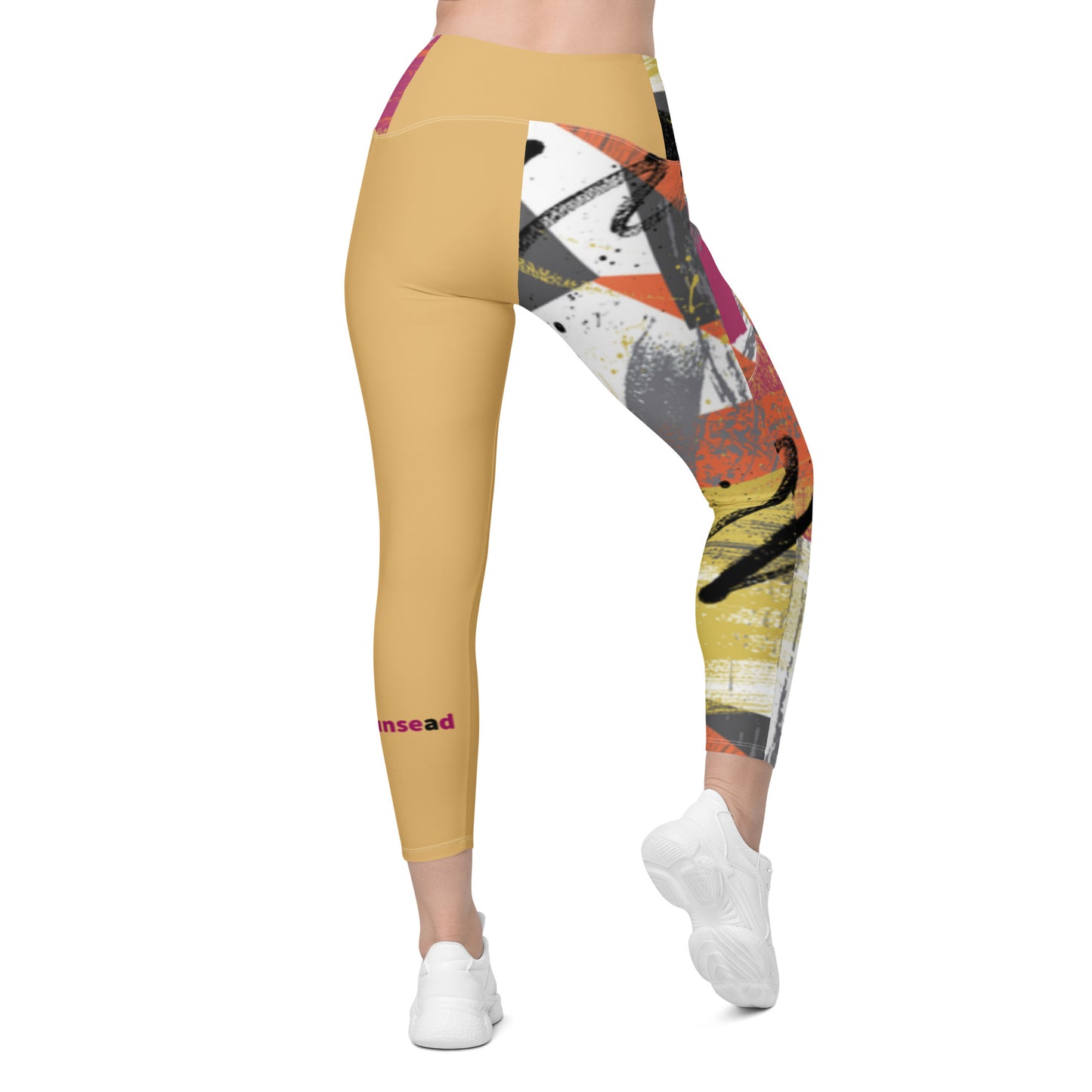 Leggings with pockets - Paint Splash Gold