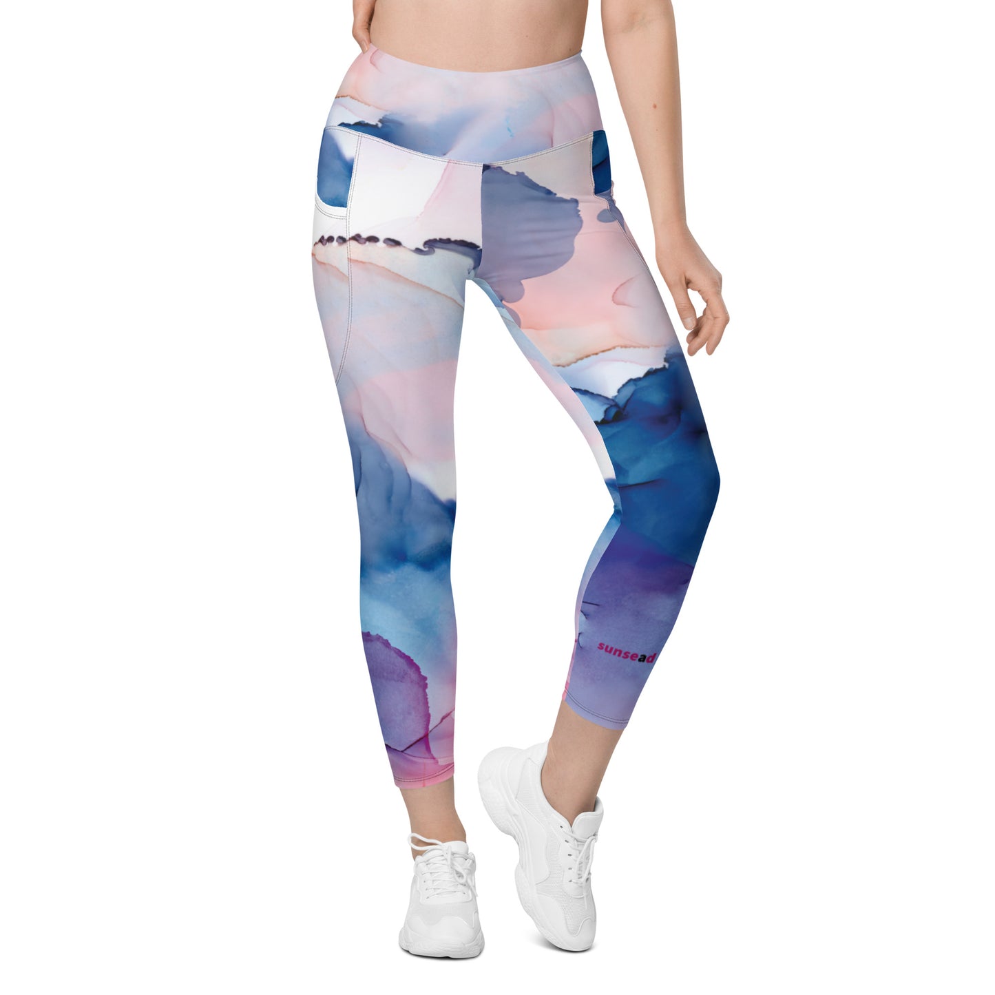 Leggings with pockets - Watercolor