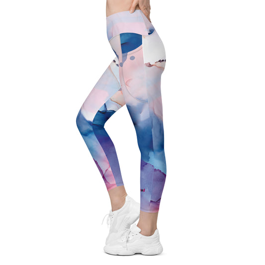 Leggings with pockets - Watercolor