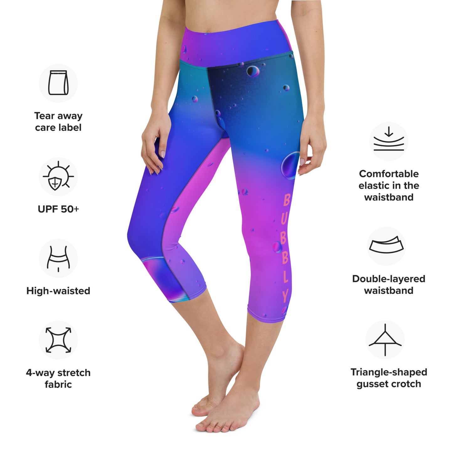 Yoga Capri Leggings Bright n Bubbly