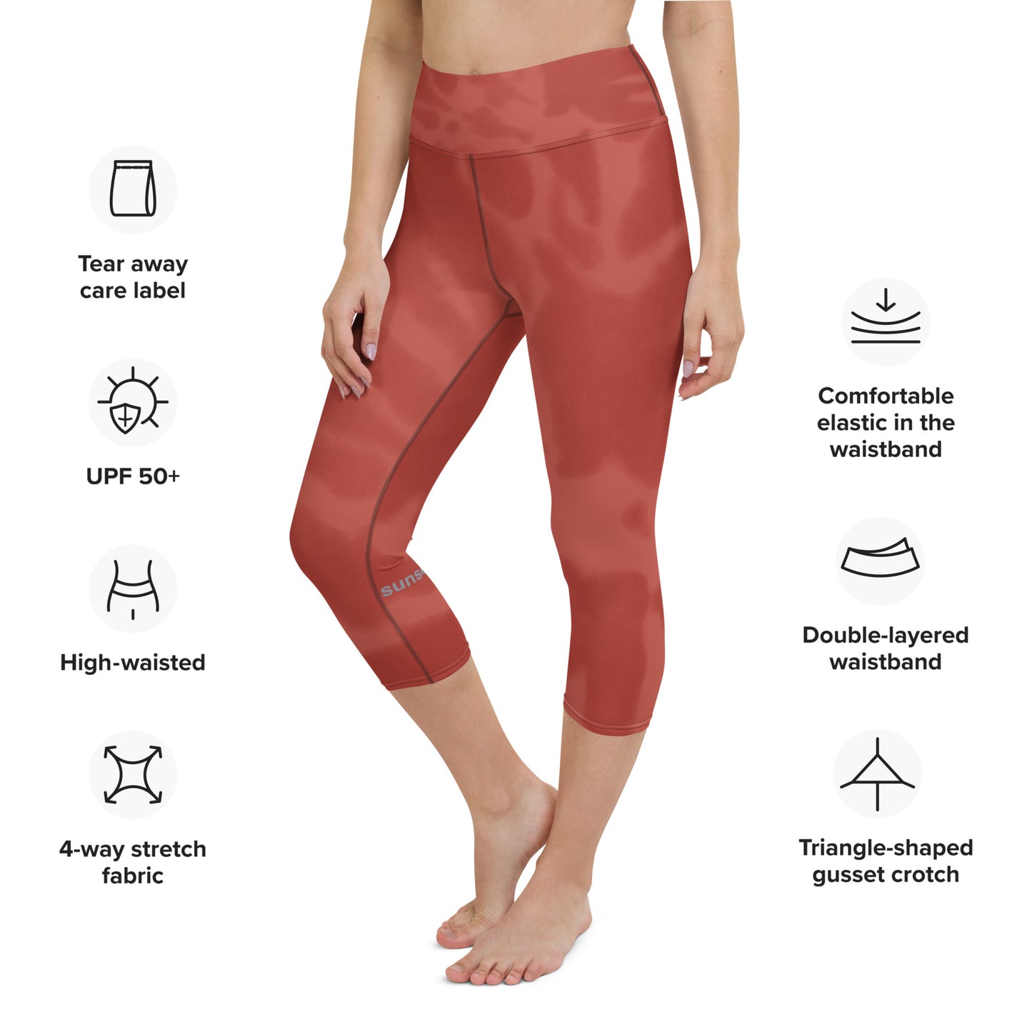 Yoga Capri Leggings - Smoke-Brick