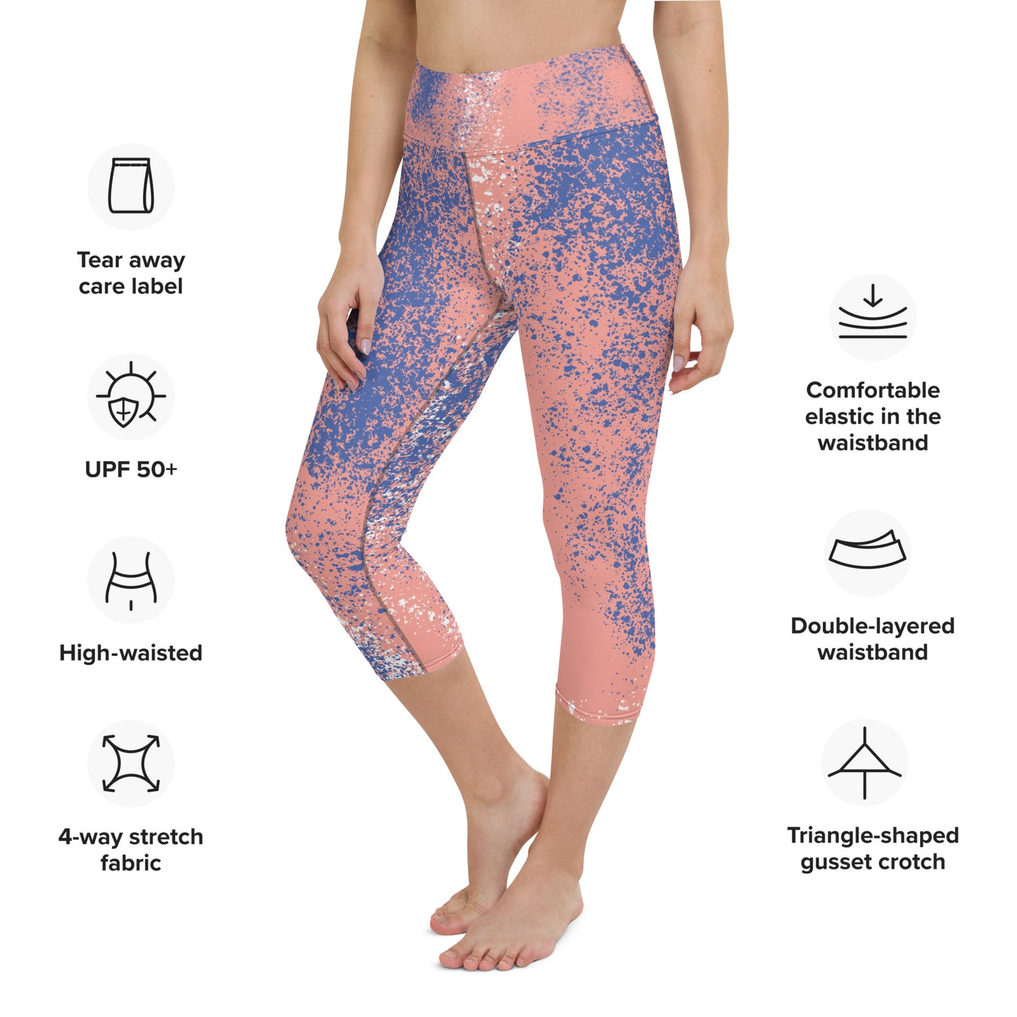 Yoga Capri Leggings - Splash