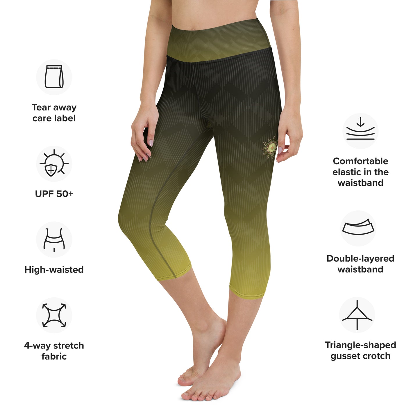 Yoga Capri Leggings - Sunset