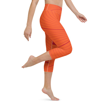 Yoga Capri Leggings - Tangerine